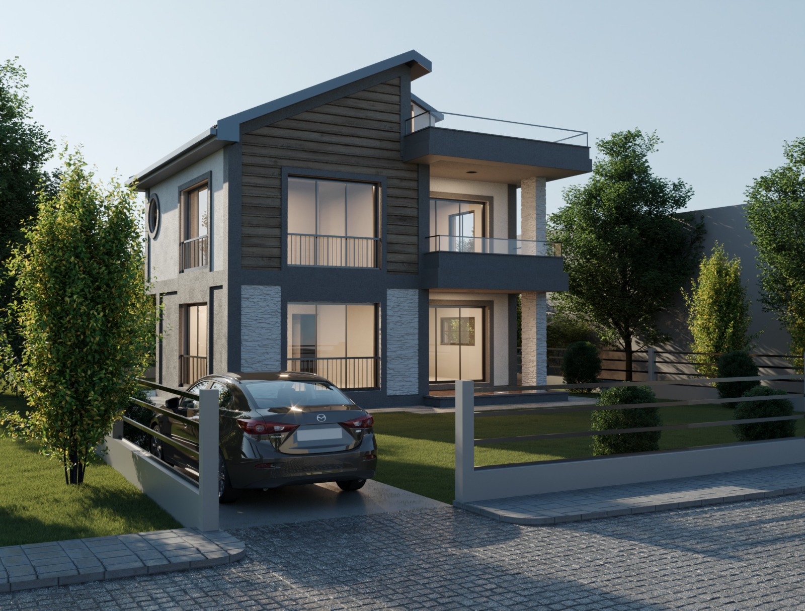 Şıralık Mahallesi Villası — Düzce mimari plan, proje ve 3D tasarım görseli